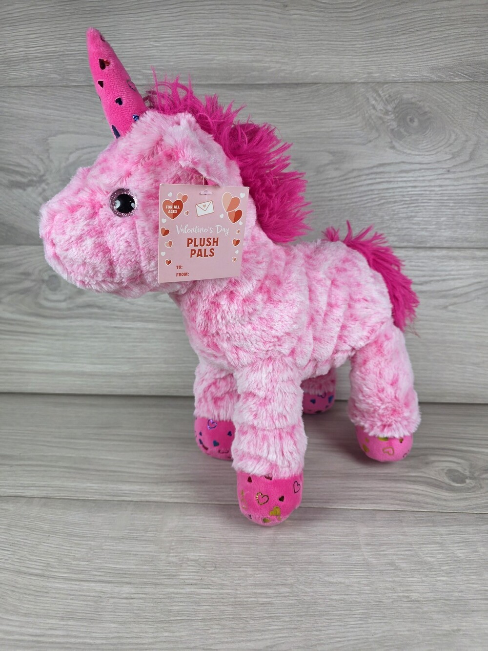 Homescent Plush Pals Valentine's Day Unicorn Pink Heart Motifs 11" SU49